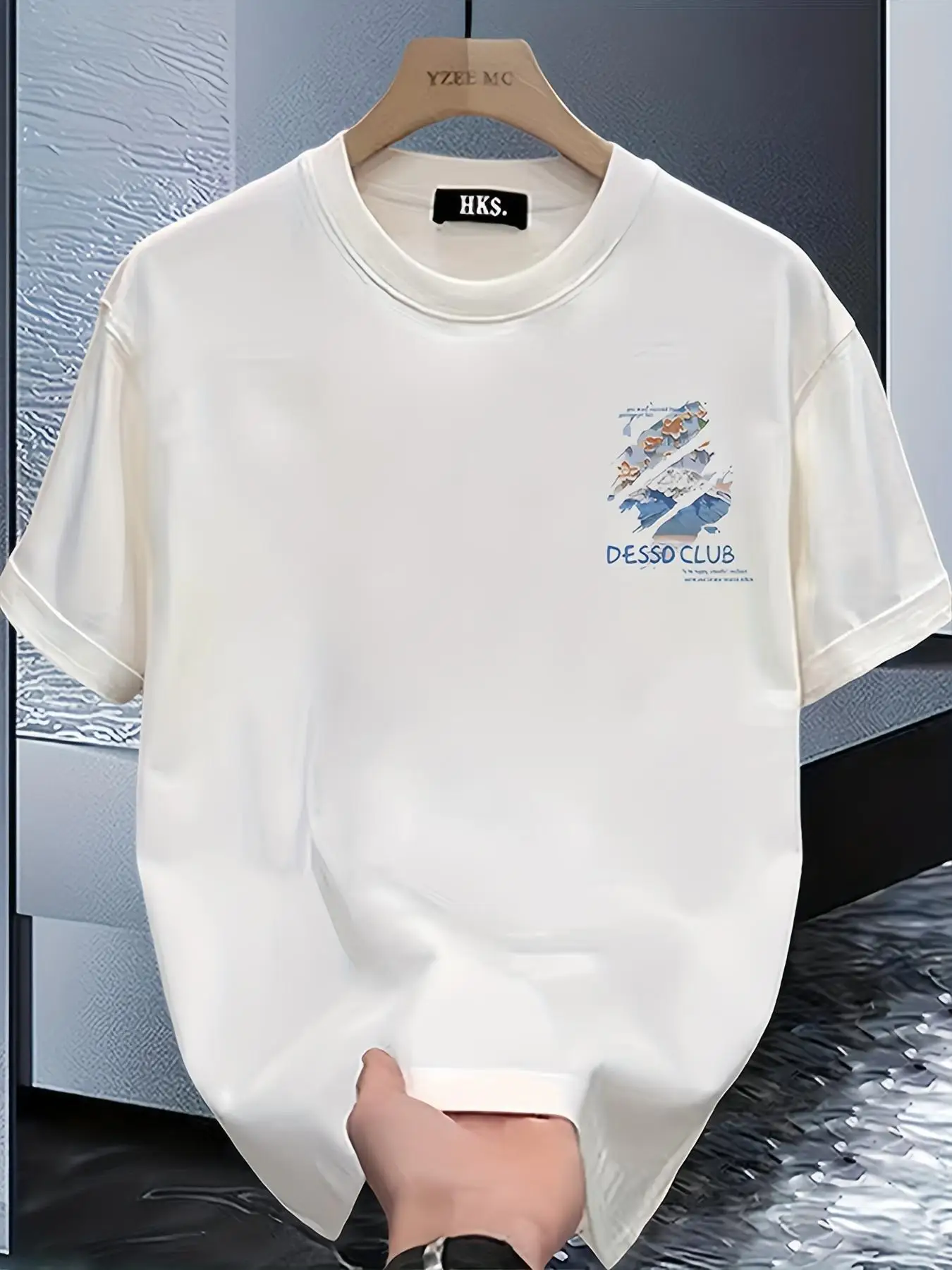 Mountain Scenery Art Print Graphic Tee for Men Breathable 100% Cotton Perfect for Summer Casual Streetwear Style