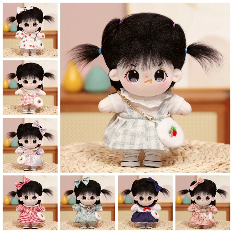 

20cm Kawaii Girls Plush Cotton Doll Idol Anime Stuffed Customization Figure DIY Clothes Accessories Toy for Fans Collection Gift