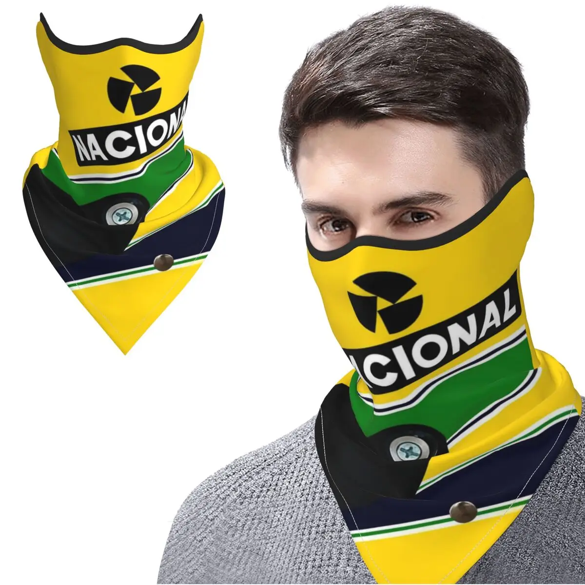 Senna Helmet Ayrton Senna Merch Neck Gaiter Breathable Bandana Face Balaclavas Cool Cycling Scarf For Outdoor Sports