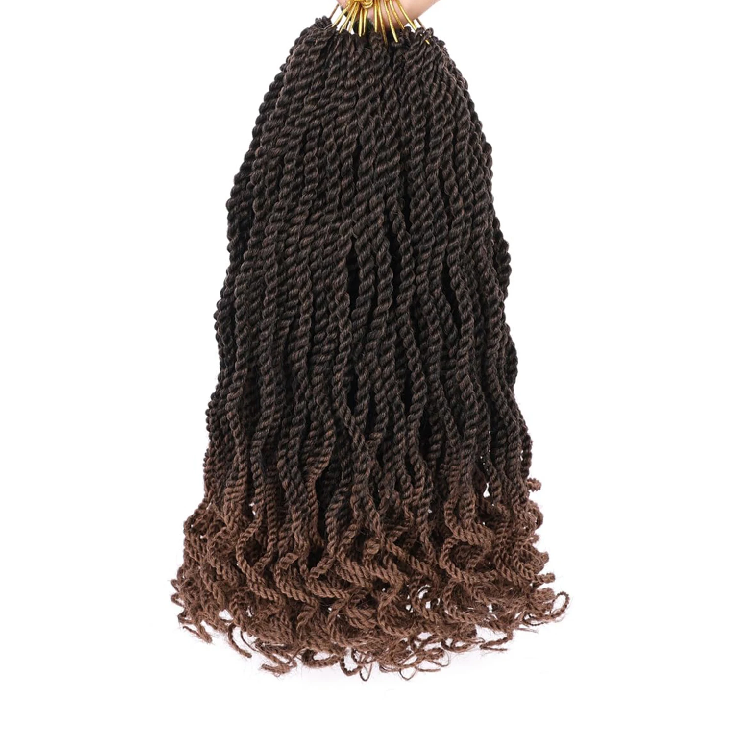 8/12/14 inch Senegalese Twist Crochet Hair Crochet Braids with Curly Ends Short  Kinky Twist Crochet Hair for Women synthetic