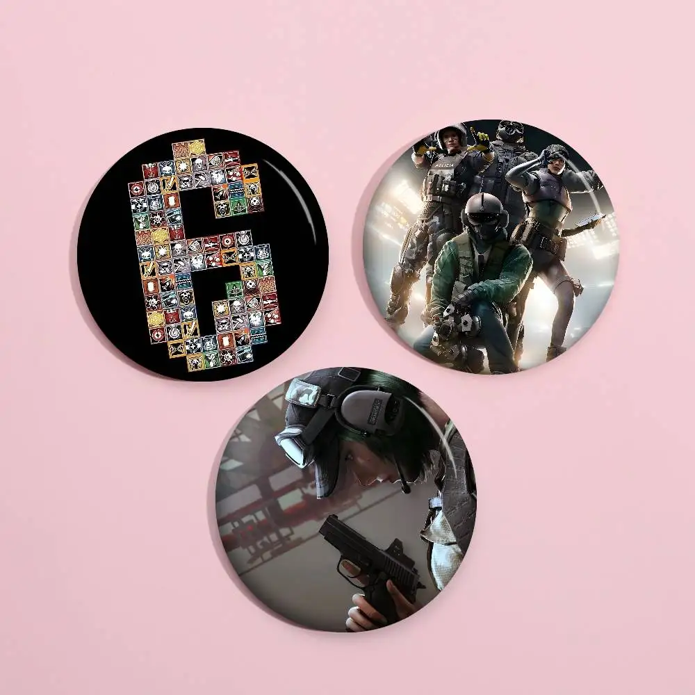 Rainbow Six Anime Photo Brooches Creative Round Badge Gifts Pins