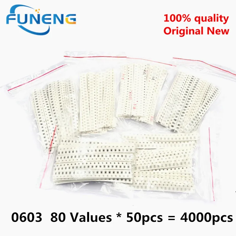 

0603 SMD resistor kit Assortment Set 5% 80 Values * 50pcs = 4000pcs KIT