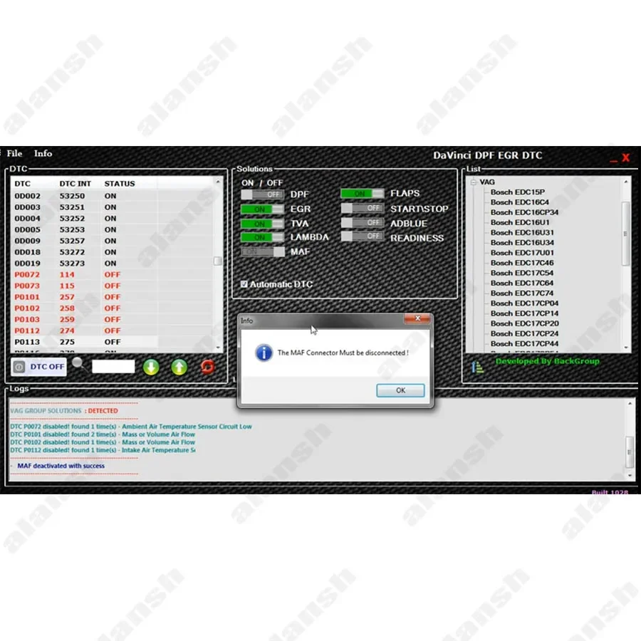Davinci-programador ECU + Nitro, 2024, 1.0.28, activación ilimitada, FLAPS, remapeo de CHIPTUNING