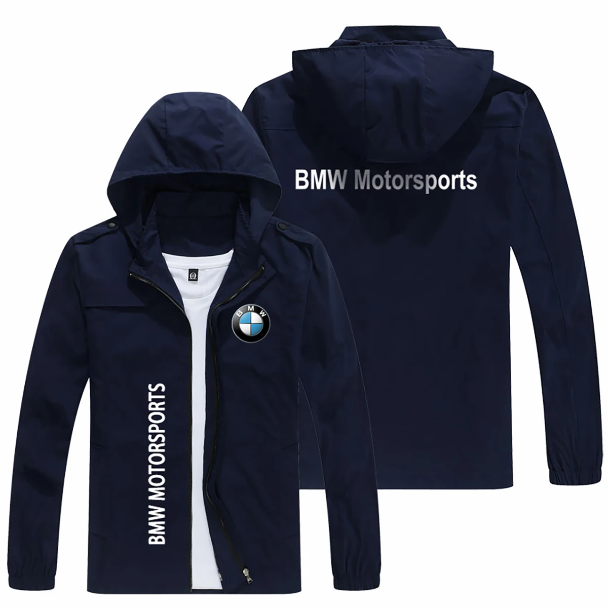 

BMW Logo Men's Outdoor Flight Jacket BMW Logo Motorcycle Flight Detachable Hat BMW Logo Motorcycle Windproof Jacket Full Zip