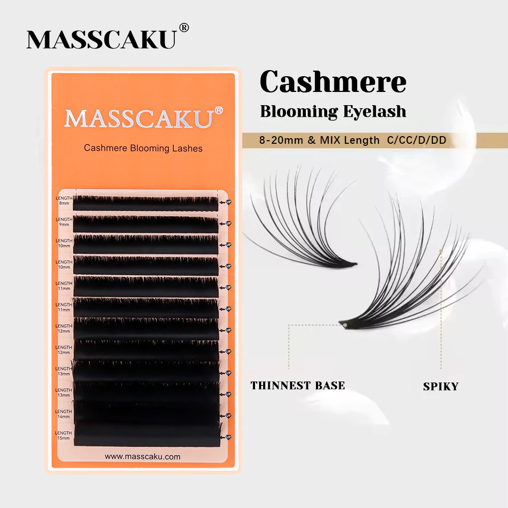 

MASSCAKU Cashmere Blooming Eyelash Extensions C D Curl Handmade Easy Fan Lashes Self-Making Fans Mega Volume Eyelashes in Stock