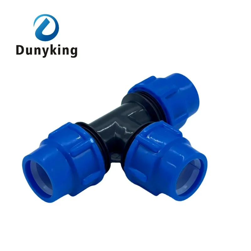 PE pipe fittings three-way quick joint tap pipe fittings plastic Tube Connector 16/20/25/32/40/50/63mm Tap Water Irrigation