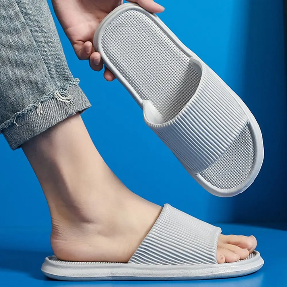 Fashion Thick Platform Slippers Beach Shoes Slide Sandals Couple Non-slip Flip Flops Simplicity Soft Sole Unisex House Shoes