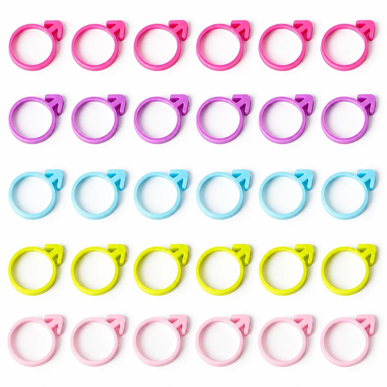 30PCS Silicone Piping Bag Clips Set 5 Colors Food-Grade Reusable Leakproof Sealing Rings for Cake Decor Pastry Icing Home Baking