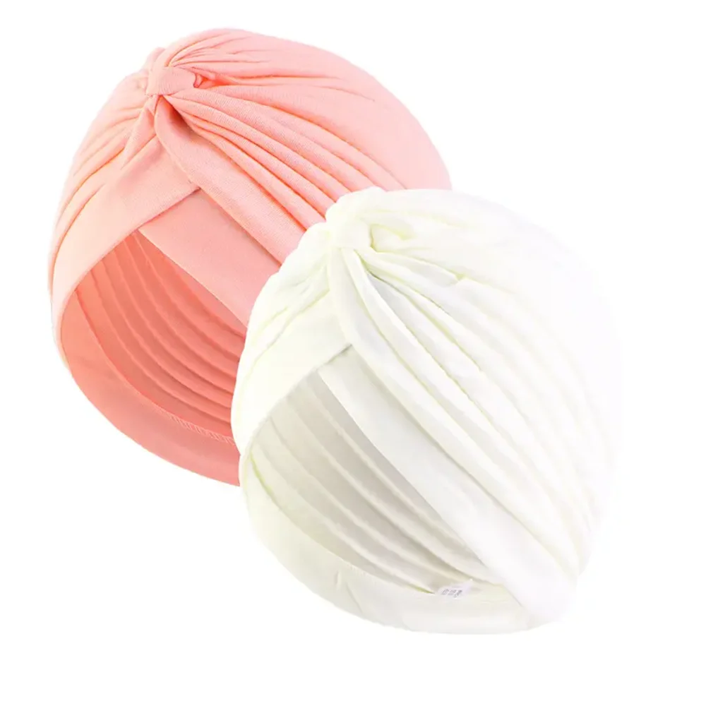 2pcsWomen's Pleated Knot Turban Hat, Soft Stretchy Beanie Cap for Chemo Hair Loss, Muslim Hijab Headwrap, Fashion Daily Headwear view 5