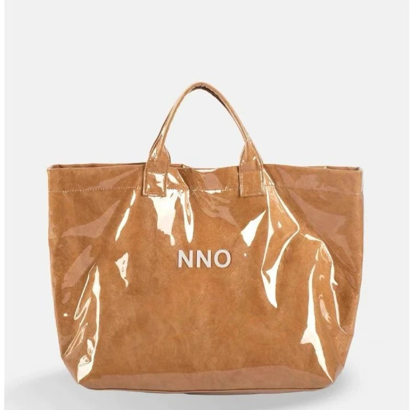 Niche brand light luxury women's bag Kraft paper waterproof PVC handbag large capacity high-grade sentong Qin bag for women