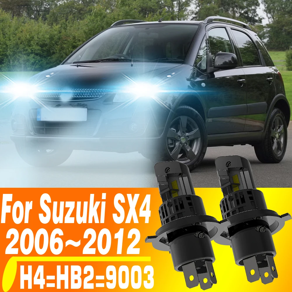 2x H4 HB2 9003 High Power LED Headlight Canbus Car Bulbs 12V 55W DRL White Fog Light Diode Lamp for Suzuki SX4 2006-2012