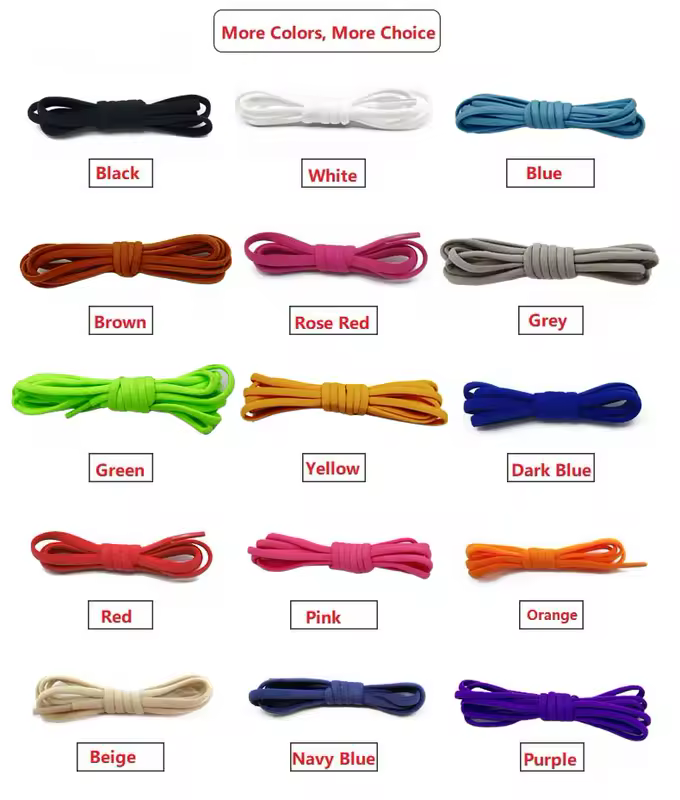 4Pcs/1Pair 100cm Elastic No Tie Shoelaces Metal Lock Shoe Laces For Kids Adult Sneakers Quick Shoelaces Semicircle Shoestrings - Image 3