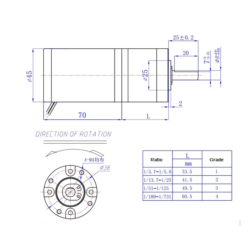 Imagem -06 - High Torque 45 Milímetros Baixa Velocidade Alta Torque Planetária Gearbox Redução Escovado dc Motor 12v 24v