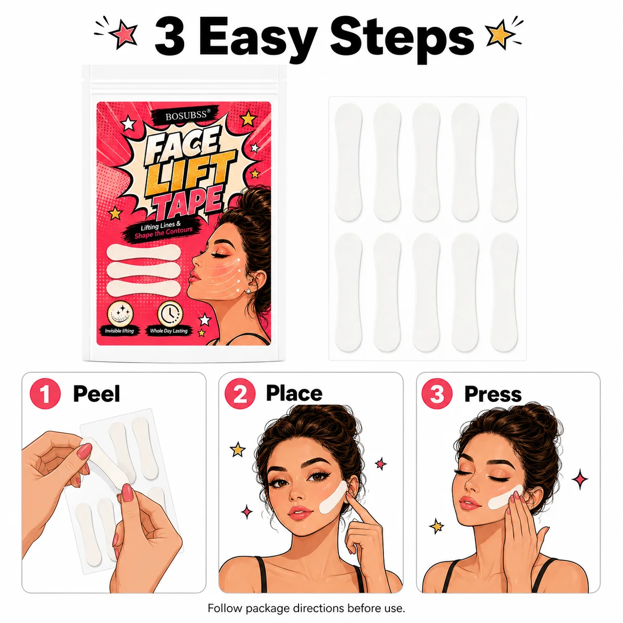 40 tiras de fita adesiva para - Photo Beauty Makeup avaliação e preço