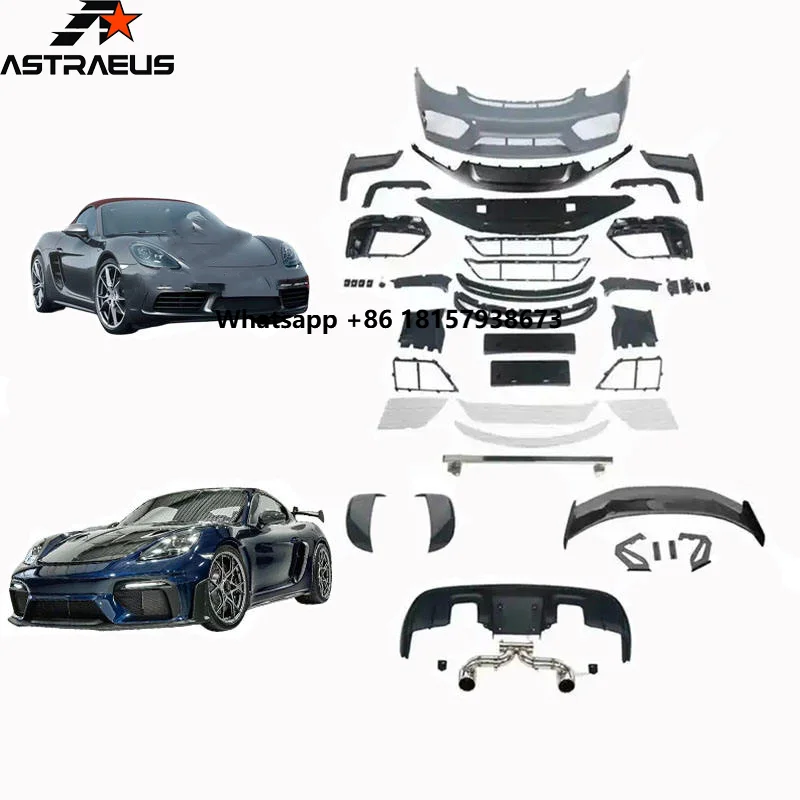 

High Quality Body Kit for 17-19 Porsche 718 Cayman Boxster Modified Front and Rear Bumpers Rear Wing Rear Spoiler