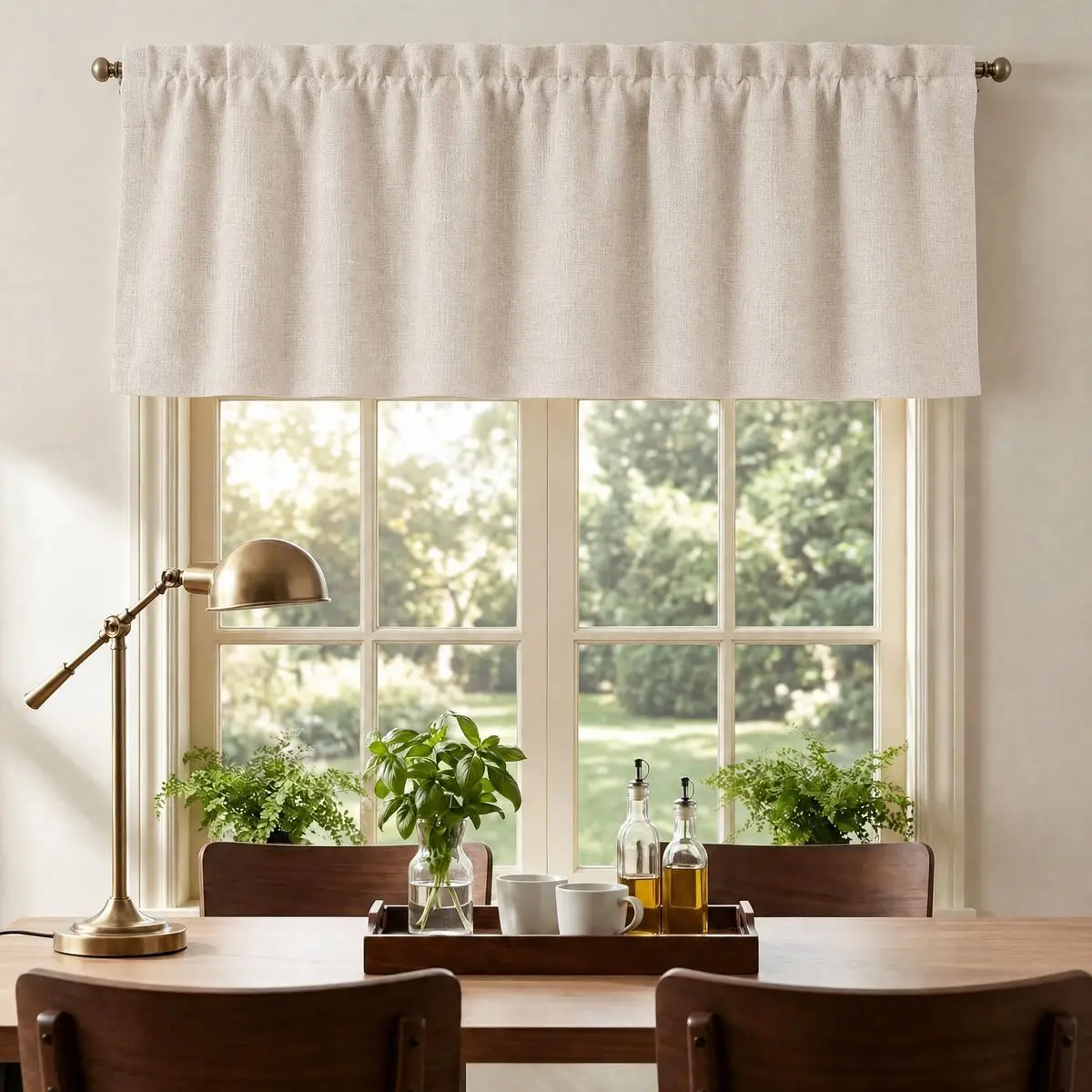Set of 4 Beige Bohemian Vintage Minimalist Full Blackout Window Curtains, Made of Lightweight Polyester Fabric with a Linen-Like Texture, Black Lining for 100% Blackout and Privacy Protection, Rod Pocket Design, Washable and Suitable for All Seasons, Soft Decor That Fits Well in Kitchens, Hallways, Bay Windows, and Small Bedroom Windows