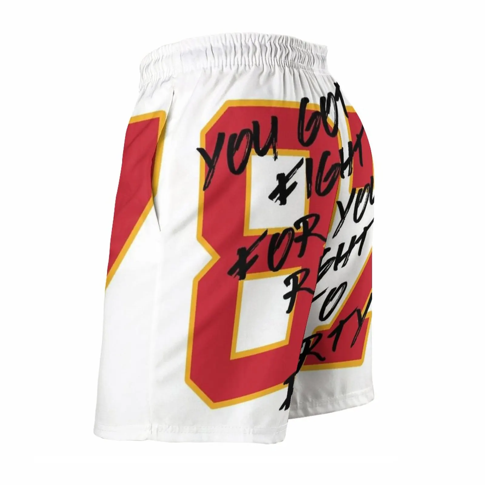 Kelce Party Shirt Men\'s Beach Shorts Swim Trunks With Pockets Mesh Lining Surfing Kc Kansas Kansas City Chiefs Super Big Game