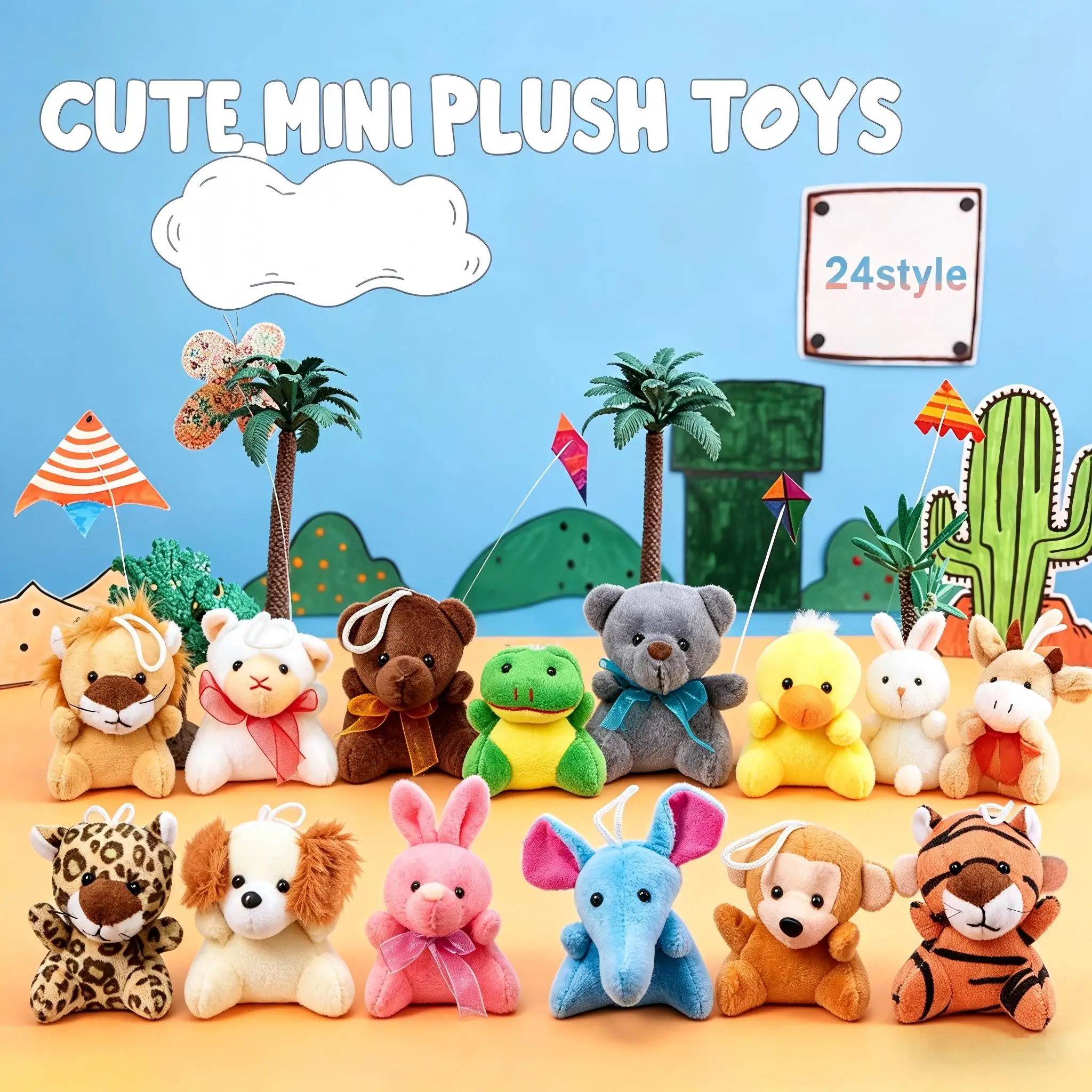 

24 Pcs Mini Animal Plush Toys 3” Stuffed Animal Bulk for Kids Birthday Party Favors Presents Pinata Fillers Goodie Bag Fillers