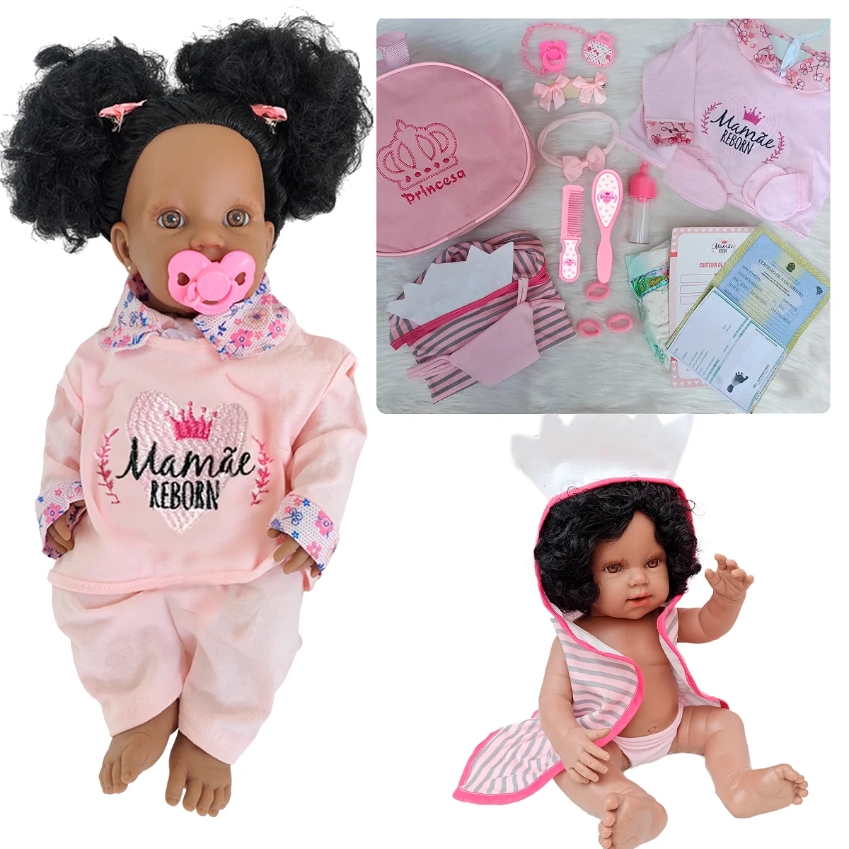 Baby Reborn Girl 100% Black Silicone + Full Slot