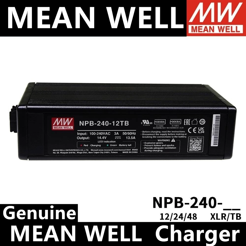 Imagem -02 - Mean Well Npb240 Npb360 Npb120-12 24 48tb Xlr Ad1 240w Carregador Compatível com Baterias de Chumbo-ácido e Li-ion ou Estágios