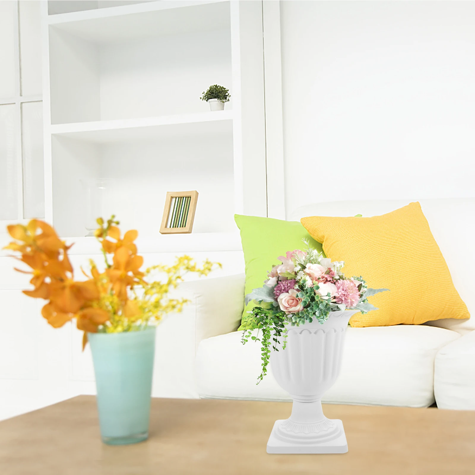 

European-style Green Pot Flowerpot Retro Decor Classic Planter Plastic Decorative Decoration