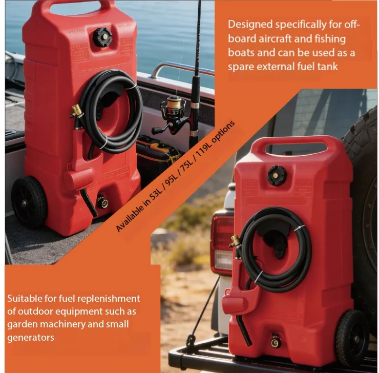 14 Gallon Portable Gas Tank on Wheels Fuel Storage Caddy with Pump for Diesel Transfer 12V Electric