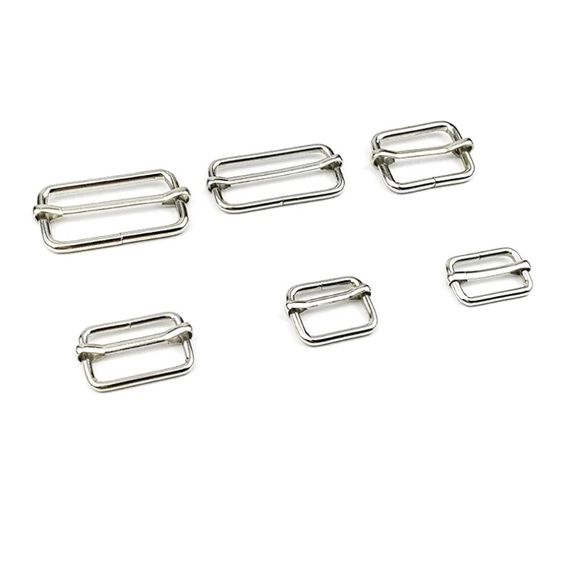 50pcs/lot Metal Buckle hook buckle clip Various size metal adjustable buckle for bags iron buckle in nickle color bk-024