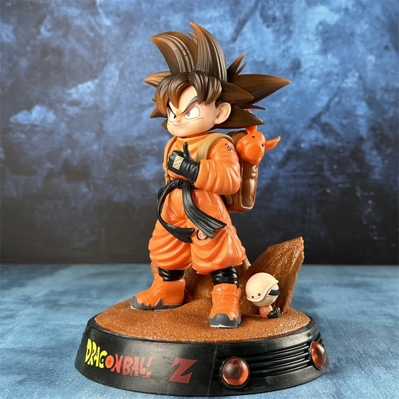 22cm Dragon Ball Son Goku Travel Version Double Heads Action Figure Anime Peripherals Satnding Model Ornaments Collection Gifts