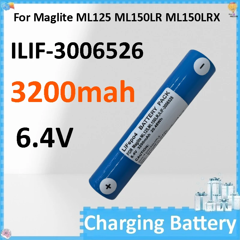 

Flashlight Battery 3200mah 20.48Wh 6.4V Battery for Maglite ML125 ML150LR ML150LRX ILIF-3006526