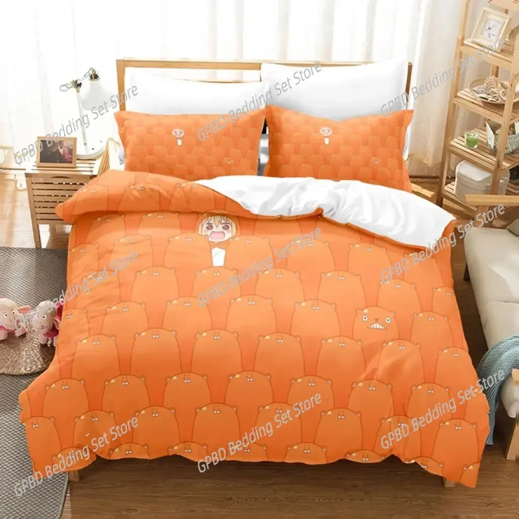 Anime The Himouto! Umaru-chan Bedding Set 3D Printed Suitable for Bedroom Duvet Cover Set With Pillowcases Kids Home Textile