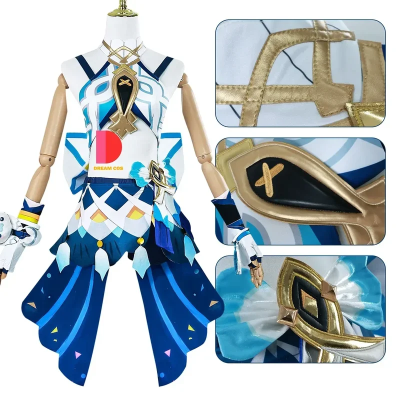 Genshin Impact Mualani Cosplay Costume Dress Wig Anime Role Play Carnival Party Suits with Accessories for Fans Events Hot S#1#W