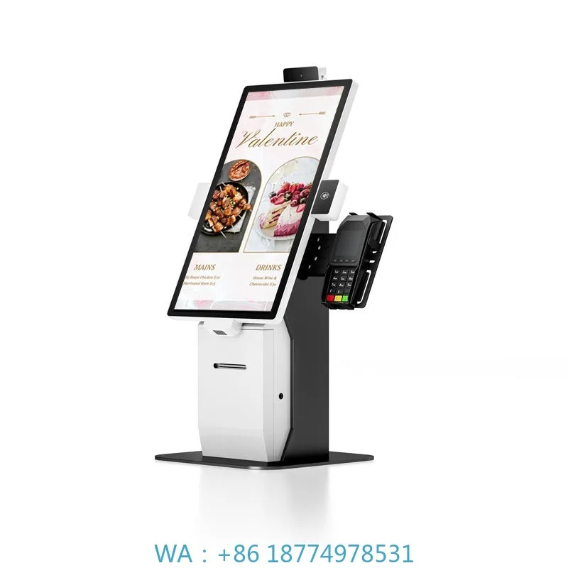 Reader Touch Screen & SDK FunctionAll-in-One 15.6 21.5 24 inch Desktop Self-Order Restaurant Kiosk with Barcode