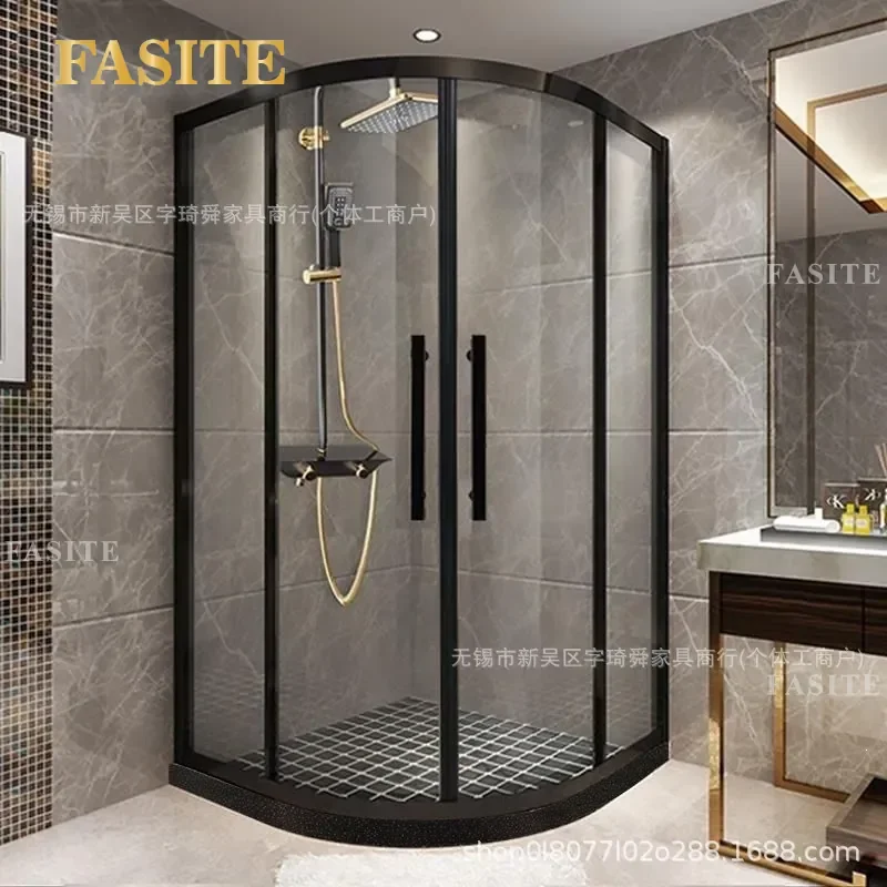 For Bathroom Curved Glass Shower Door Semicircular Partition Screen Dry Wet Separation Simple Modern Design Easy Installation