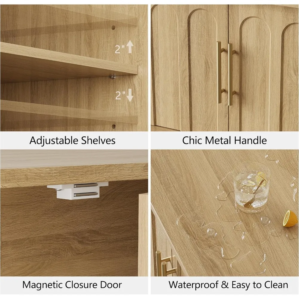 حامل تلفزيون للتلفزيون مقاس 75 بوصة، حامل تلفزيون حديث لمنتصف القرن بتصميم مقوس، لمسة نهائية من الحبوب الخشبية، لغرفة المعيشة وغرفة النوم