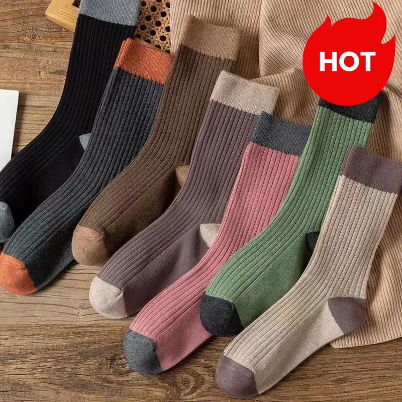 

1 пара женских разноцветных носков в японском стиле, в лесных тонах, удобные, дышащие и влагоотводящие.