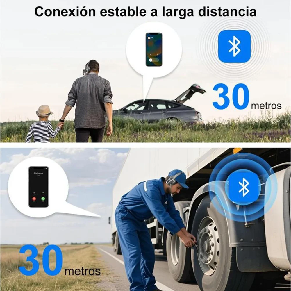 Happy New-  Wireless Bluetooth Headset with Mic for Work,Dual Noise Cancelling Microphones,for Truck Drivers, Work From Home