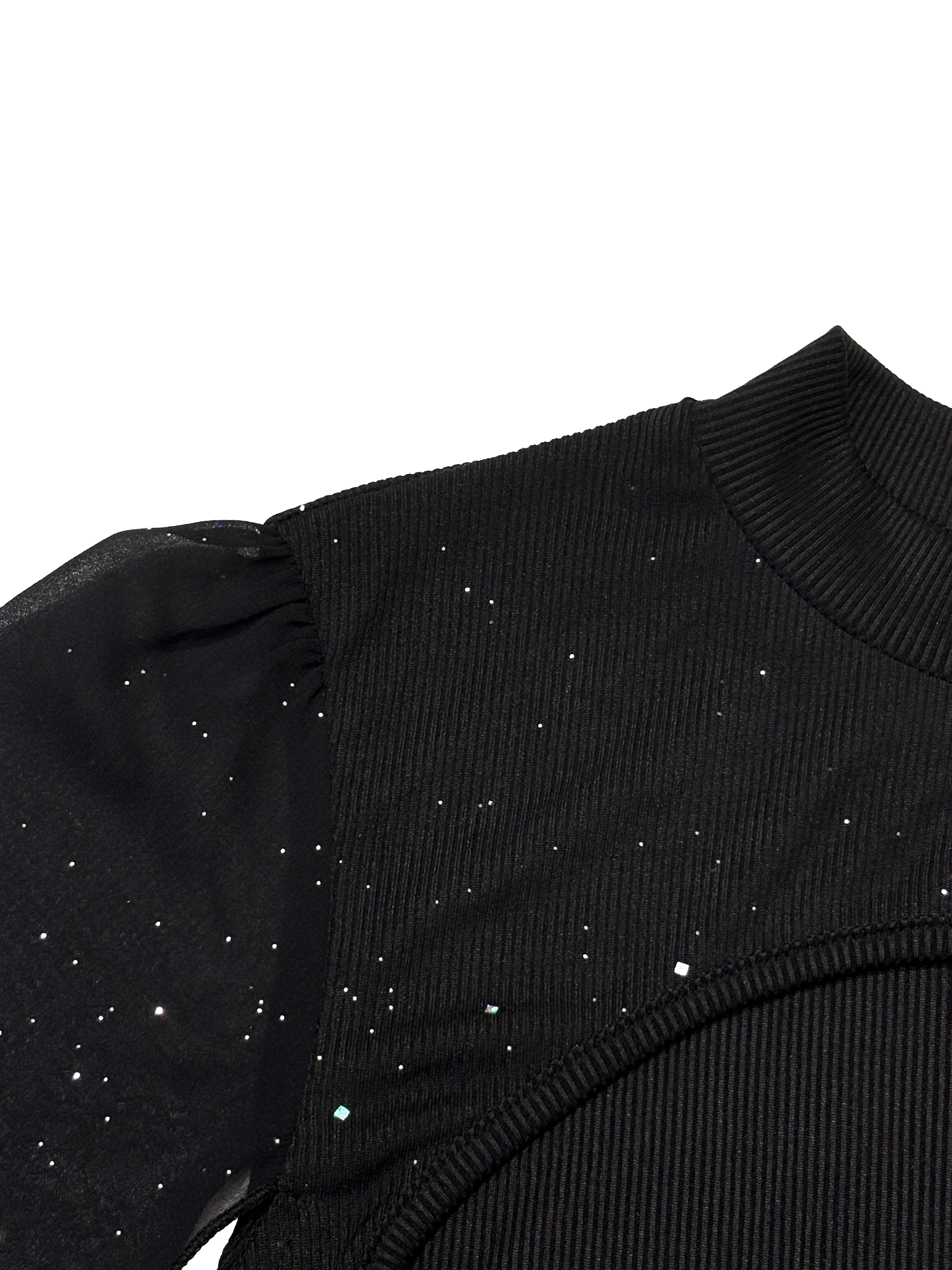 فستان نسائي مثير بياقة واقفة كيب قصير مزين بالترتر المتألق وحفلات النادي الليلية مناسب لخريف وشتاء أنيق