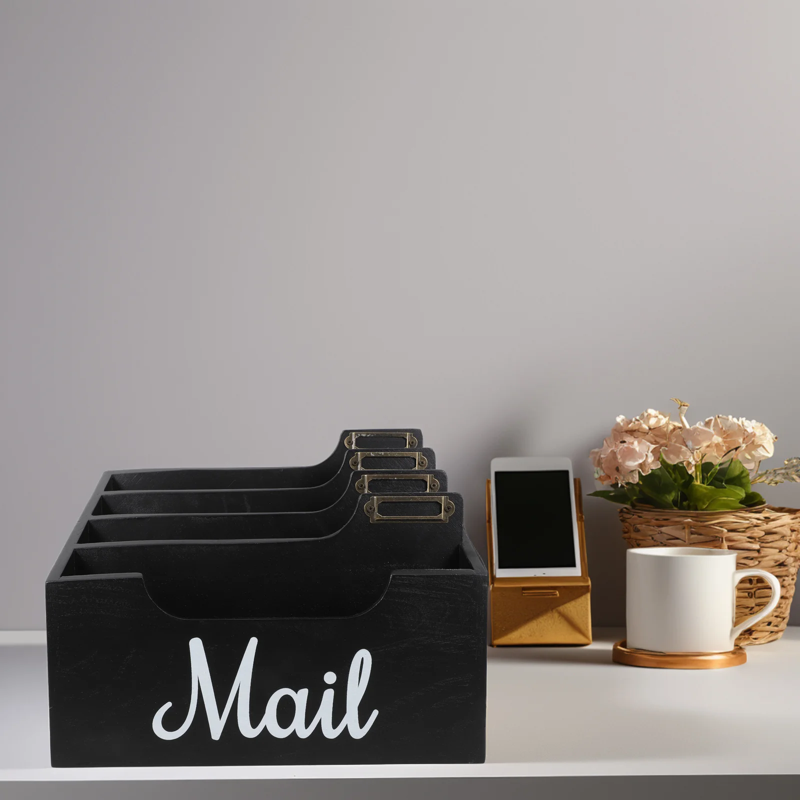 Organizer Meja Kayu Bergaya Penyortir Surat Banyak Kompartemen Tempat Amplop Pengatur File Kotak Penyimpanan Alat Tulis Rumah Kantor