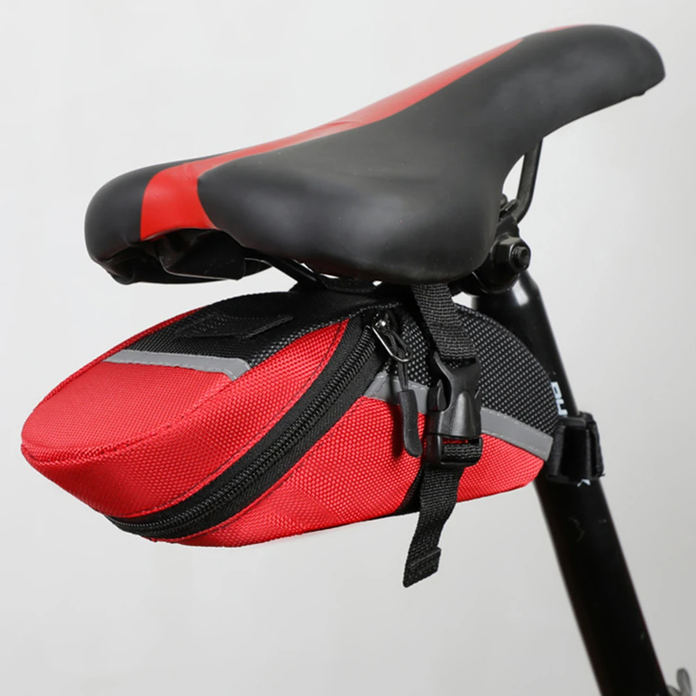 Waterproof Mountain Bike Saddle Tail Bag Red Compact Cycling Storage Under Seat Bicycle Tool Pouch Rear Seat Pack