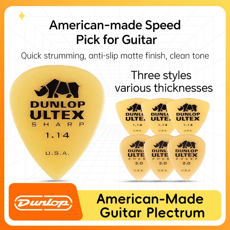 Dunlop ULTEX Standard Picks 421 Sample single& (6 pcs) Pack Medium Heavy Thickness for Acoustic, Electric Guitar Bass Certified