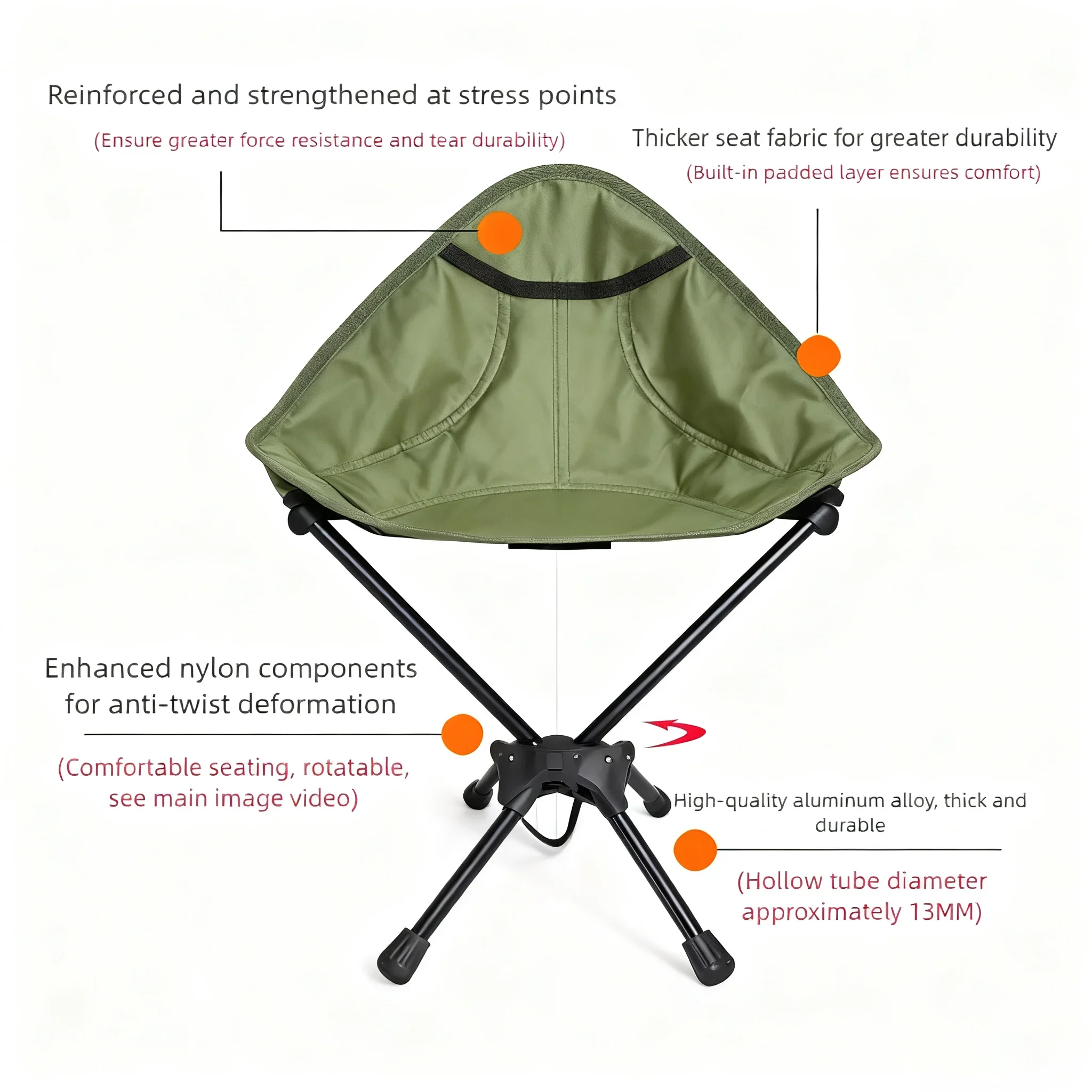 Outdoor Portable Folding Rotating Stool Aluminum Alloy Minin Chair Camping Fishing Chair Picnic Lightweigh New Garden chair