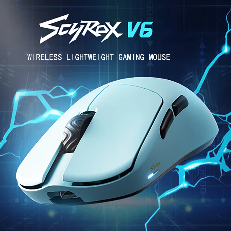 Scyrox New V6 8k Receiver 2.4g Trimode Wireless Lightweight Mouse Custom Pixart3950 30000dpi Gaming Mouse Boy Christmas Gift