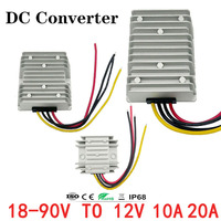 24V 36V 48V 60V 72V 18-90V to 12V 10A 20A DC DC Converter Step Down Voltage Regulator Transformer Bus Truck Car Power Supply