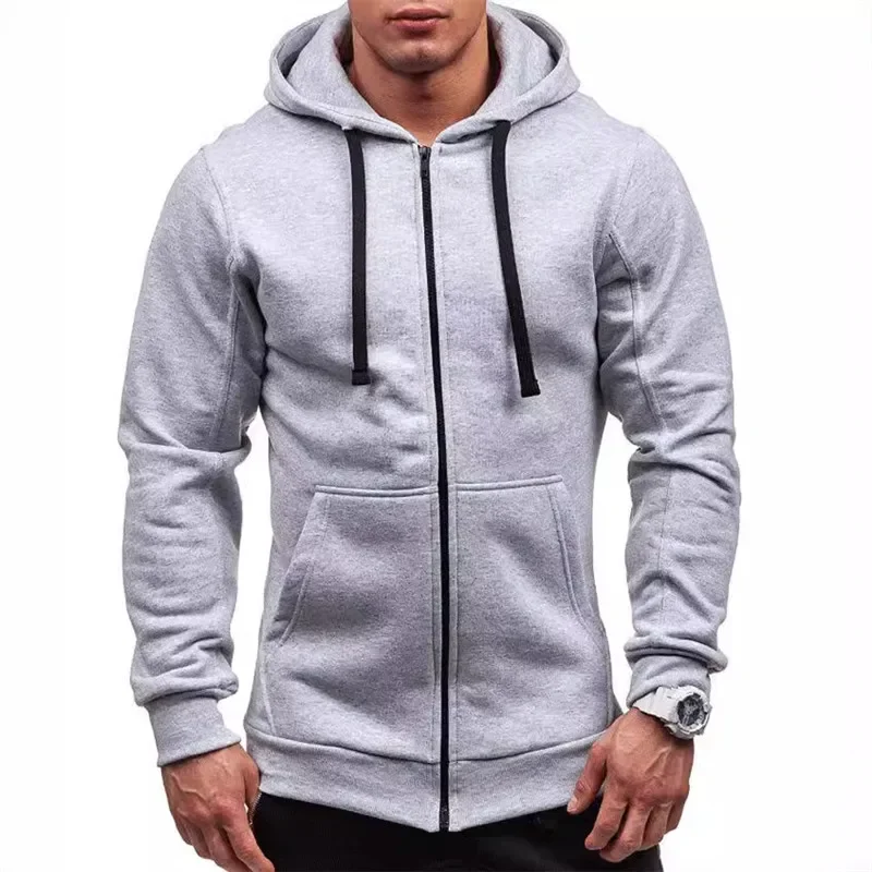 

LIBIELIY Hooded Casual Sweatshirts Men Hoodies Jacket Male Solid Slim Fit Hooded Cardigan Sweatshirt Coat Spring Autumn Mens Spo