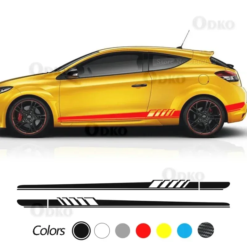 

2Pcs Car Door Side Sticker Auto Decal For Renault Megane Scenic Dacia Sandero Logan Clio Laguna Captur Fluence Koleos Zoe