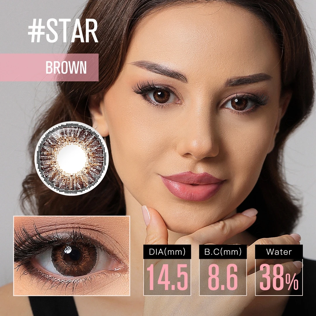 Magister Contact Lenses For Women Makeup 3 Tone Contact Lenses For Eyes Brown Pupils Colored Lenses 2pcs Colored Eye Lenses