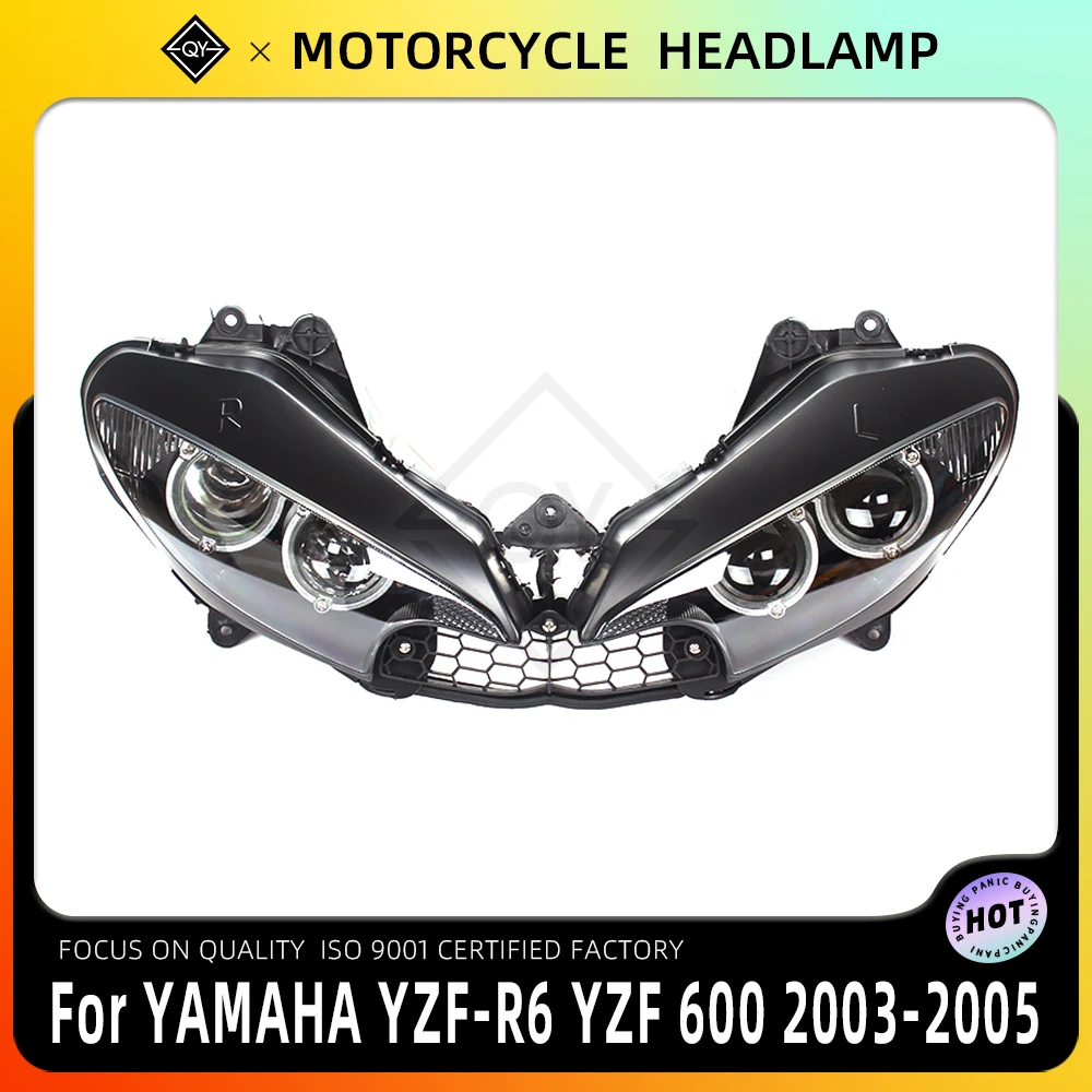 LQYL Motorcycle Headlight Headlamp Head Light Lamp Assembly For YAMAHA YZF 600 YZF-R6 2003 2004 2005 YZF R6 03 04 05 03-05