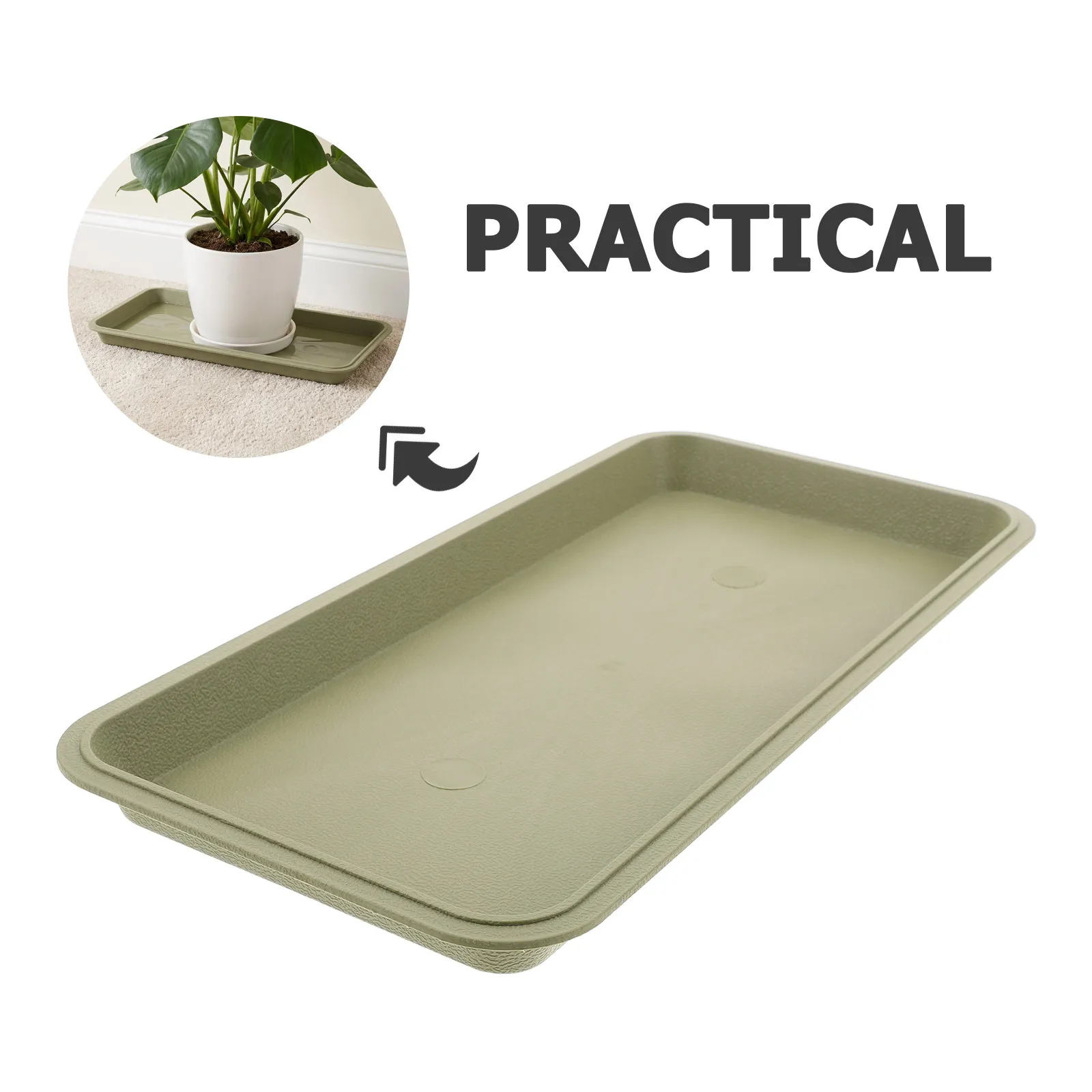 Rectangular Plastic Plant Tray 29.5x14.5cm Water Drip Tray for Indoor Plants Flowerpot Saucer Planter Base Plate Window Sill