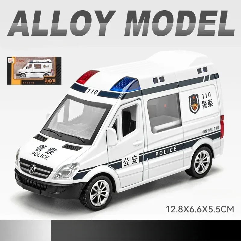 techniczna 1:36 Mercedes Benz City Service Vehicle Public Security Fire Special Police Ambulance Alloy Model Sound Light Echo Zabawka dla dzieci