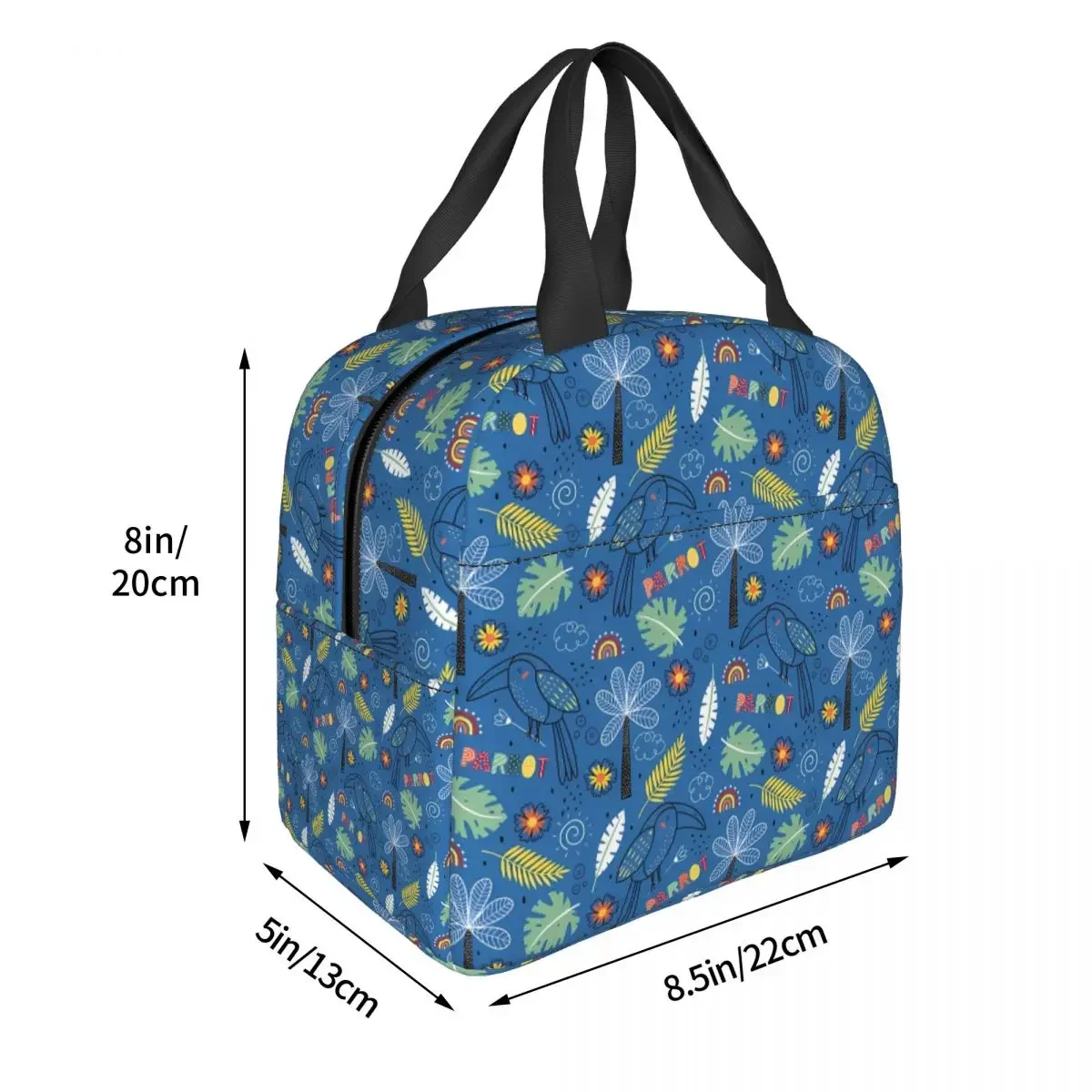 Safari Parrot Kids Animal Collection Pattern Cooler Lunch Box  Pet Bird Mountaineering Thermal Insulation Portable Bag